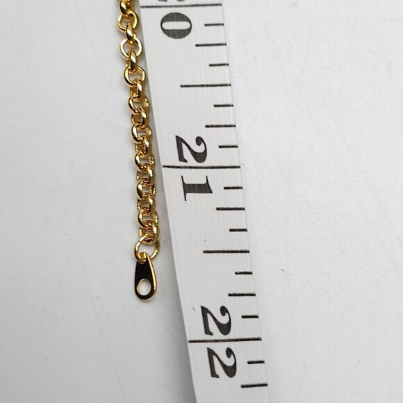 Joan Rivers Gold Tone Flower Pendant Necklace With Clear Rhinestones Dahlia - Picture 5 of 5